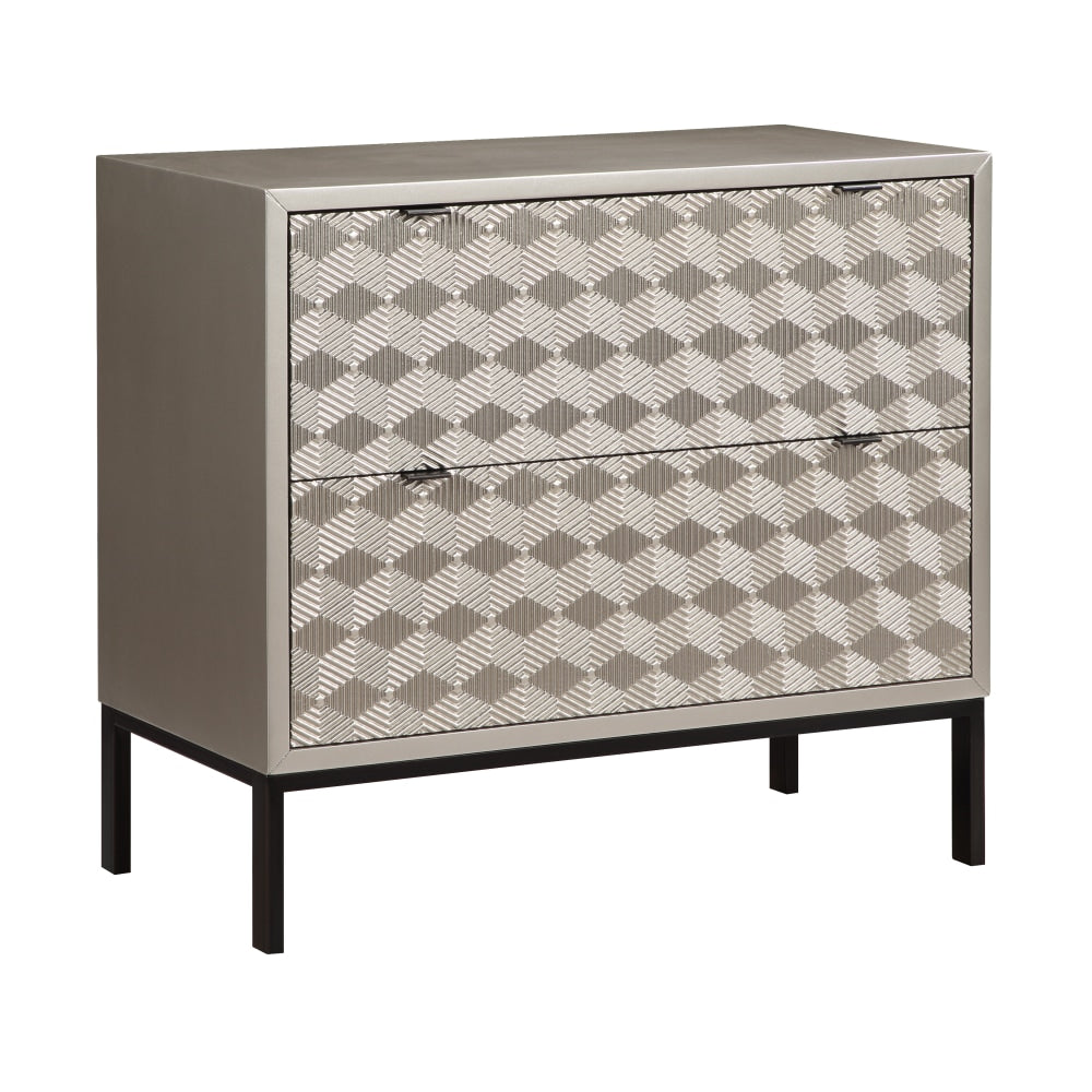 Coast to Coast Accent Chest, Tamara, 32inH x 35inW x 18inD, Champagne Gold/Black