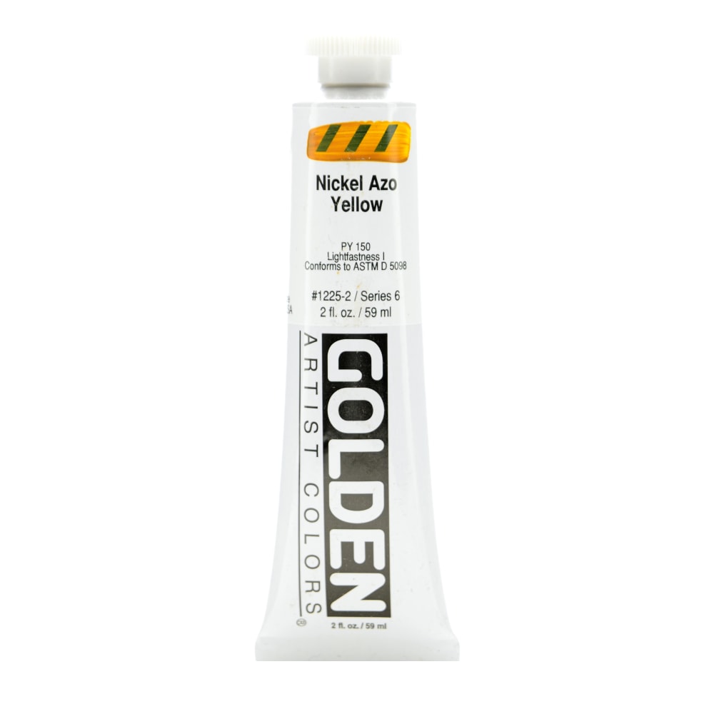 Golden Heavy Body Acrylic Paint, 2 Oz, Nickel Azo Yellow