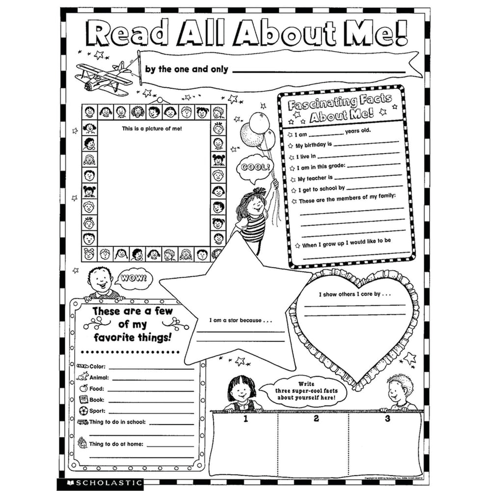 Scholastic Read All About Me Instant Personal Poster Sets, 17in x 22in, Pack Of 30 Sets