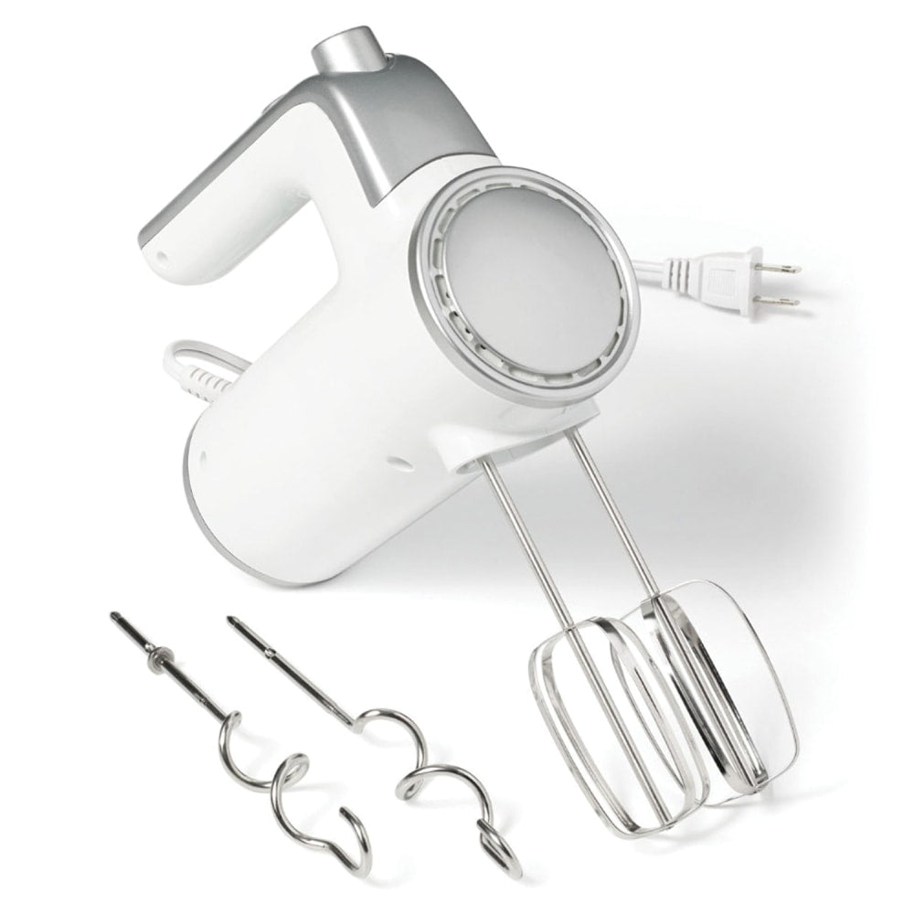 Starfrit 5-Speed Electric Hand Mixer, 7-31/64in x 3-17/64in, Chrome/White