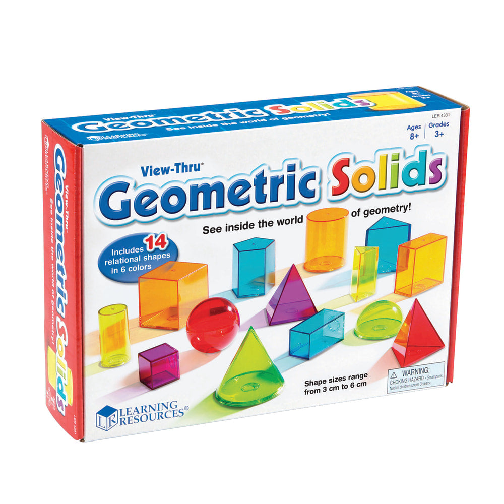 Learning Resources View-Thru Geometric Solids Set, Assorted Colors, Grades 3 - College