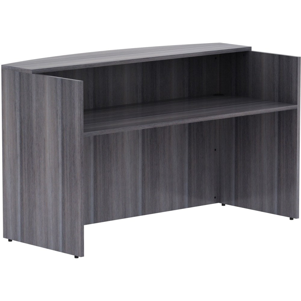 Lorell 72inW Reception Computer Desk, Weathered Charcoal