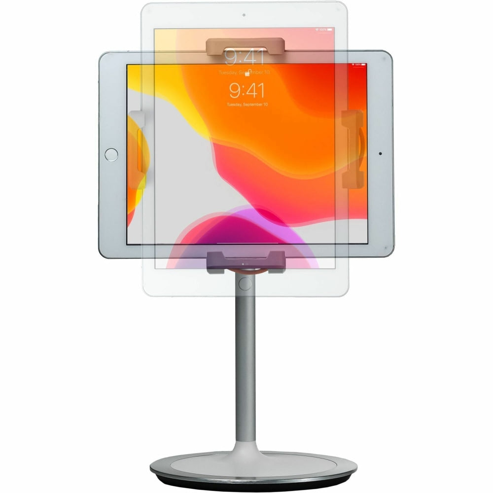 CTA Digital Height Adjustable Desktop Tablet Stand Up-12.9in Screen Support 13in Height X 6.8in Width X 6.8in Depth Desktop, Tabletop, Countertop Rubber Silver