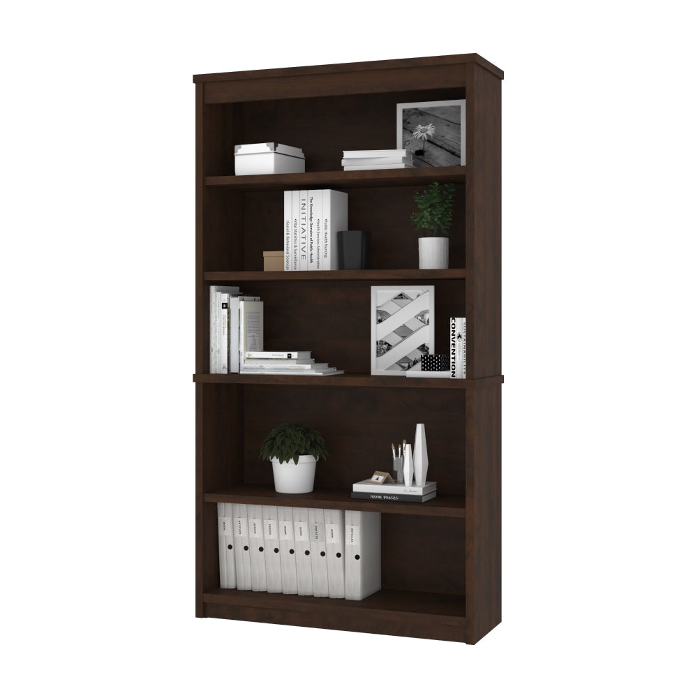 Bestar Universel 66inH 5-Shelf Bookcase, Chocolate