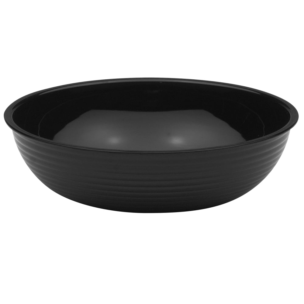 Cambro Camwear Round Ribbed Bowls, 12in, Black, Set Of 12 Bowls