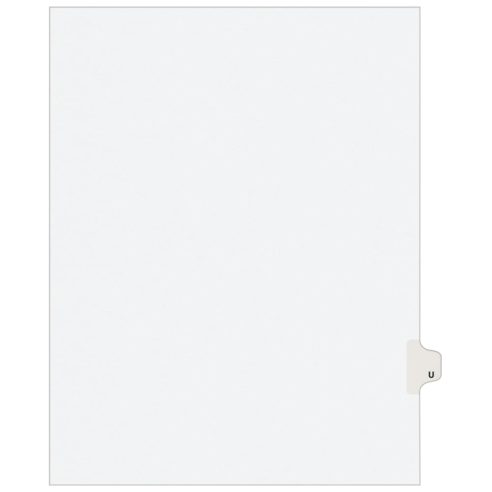 Avery Individual Legal Dividers Avery Style, Letter Size, Side Tab U, White Dividers/White Tabs, Pack Of 25