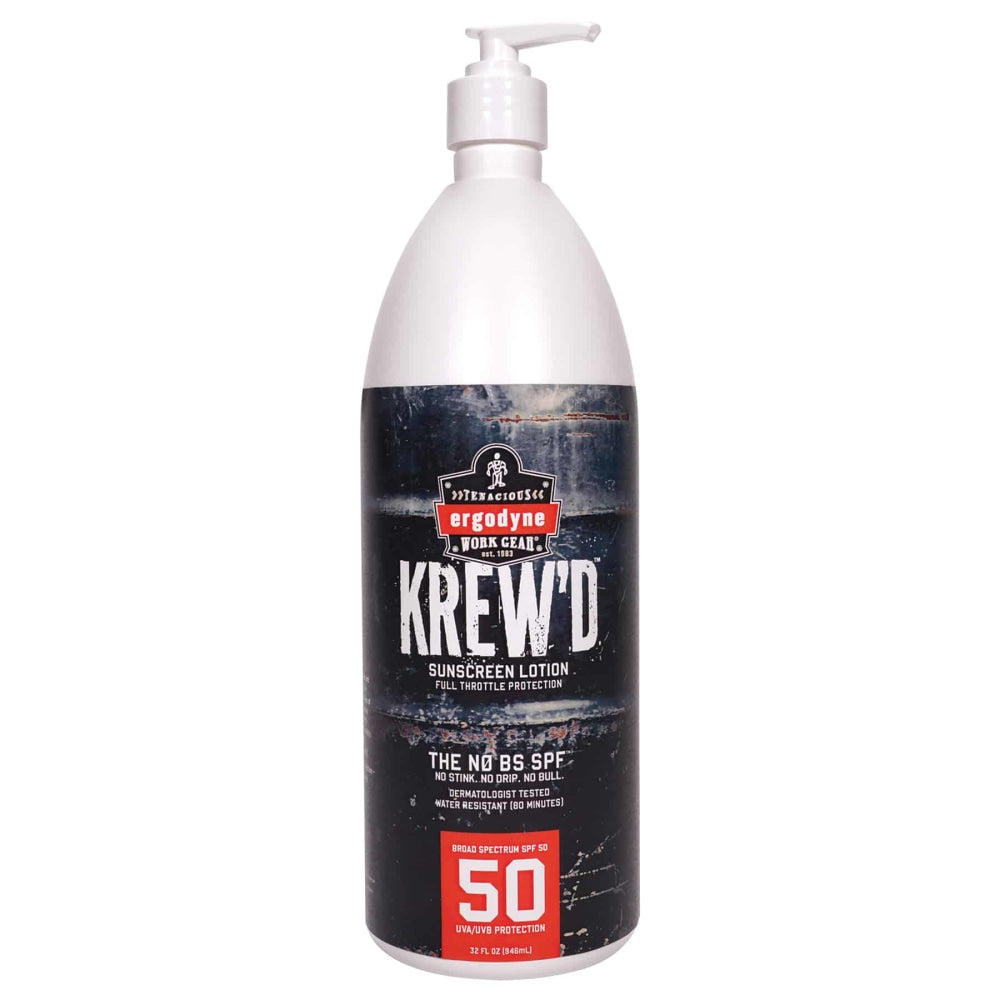 Ergodyne KREW-d 6355 SPF 50 Sunscreen Lotions, 32 Oz, Pack Of 4 Lotions