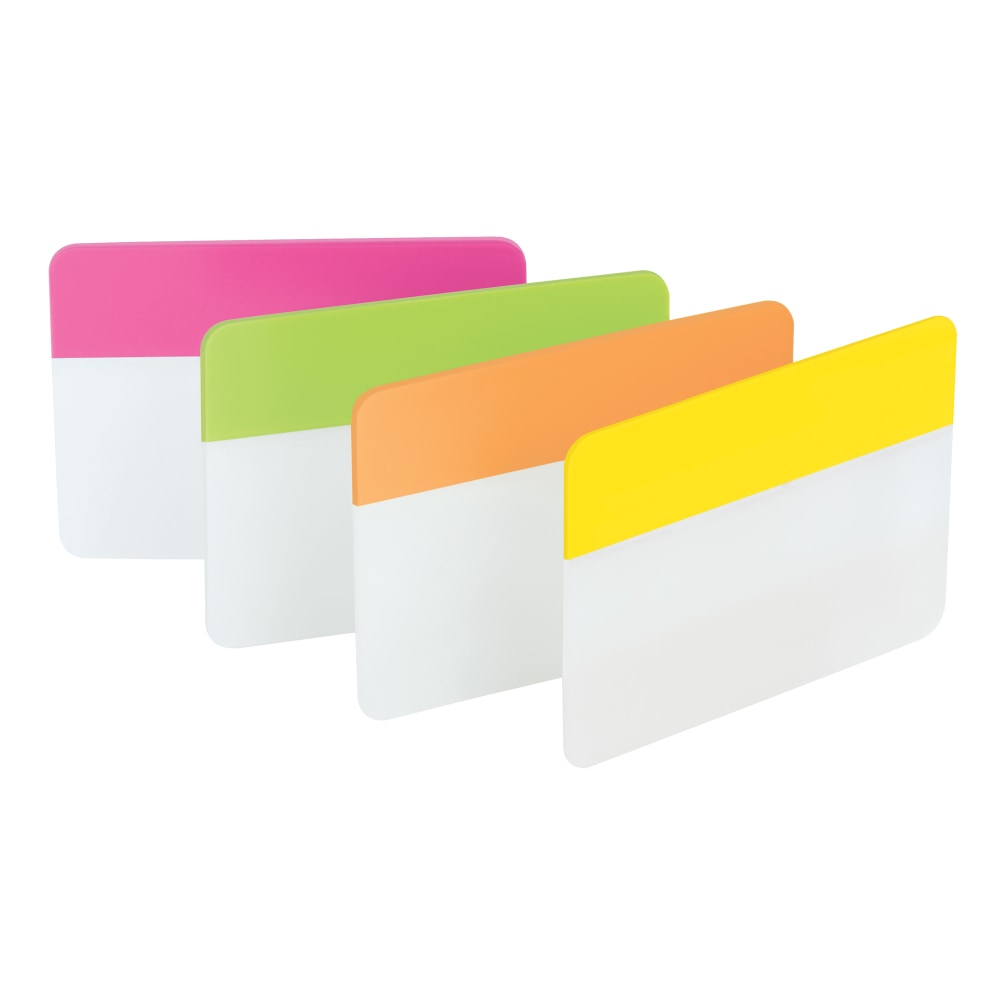 Post-it Notes Durable Filing Tabs, 2in x 1-1/2in, Assorted Colors, 6 Flags Per Pad, Pack Of 4 Pads