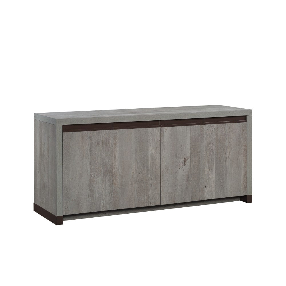 Sauder Manhattan Gate 66inW x 20inD Lateral 1-Drawer File Cabinet Credenza With Rack, Mystic Oak