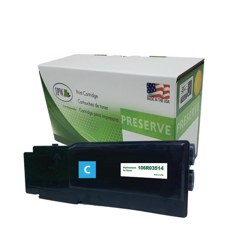 IPW Preserve Remanufactured Cyan High Yield Toner Cartridge Replacement For Xerox 106R03514, 106R03514-R-O