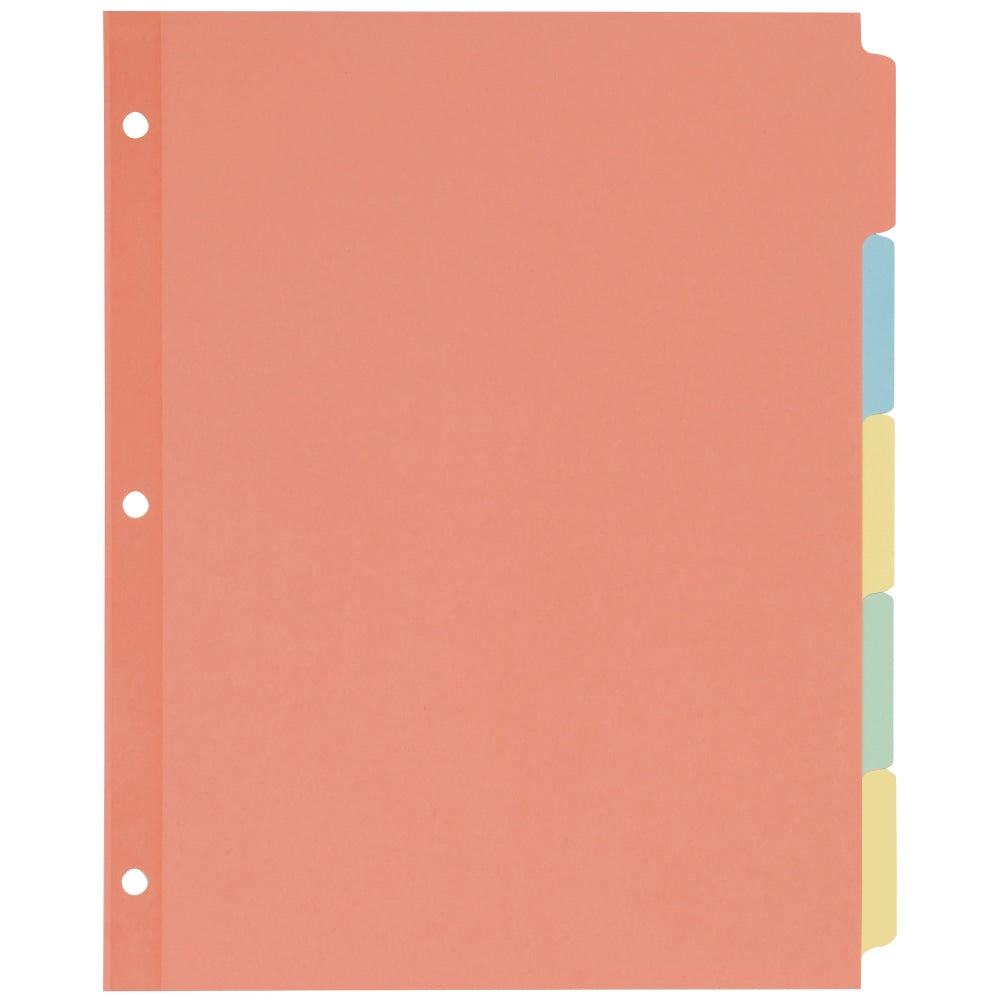 Avery Write-On Paper Dividers For 3 Ring Binders, 8.5in x 11in, 5-Tab Set, Multicolor, Pack Of 36 Sets