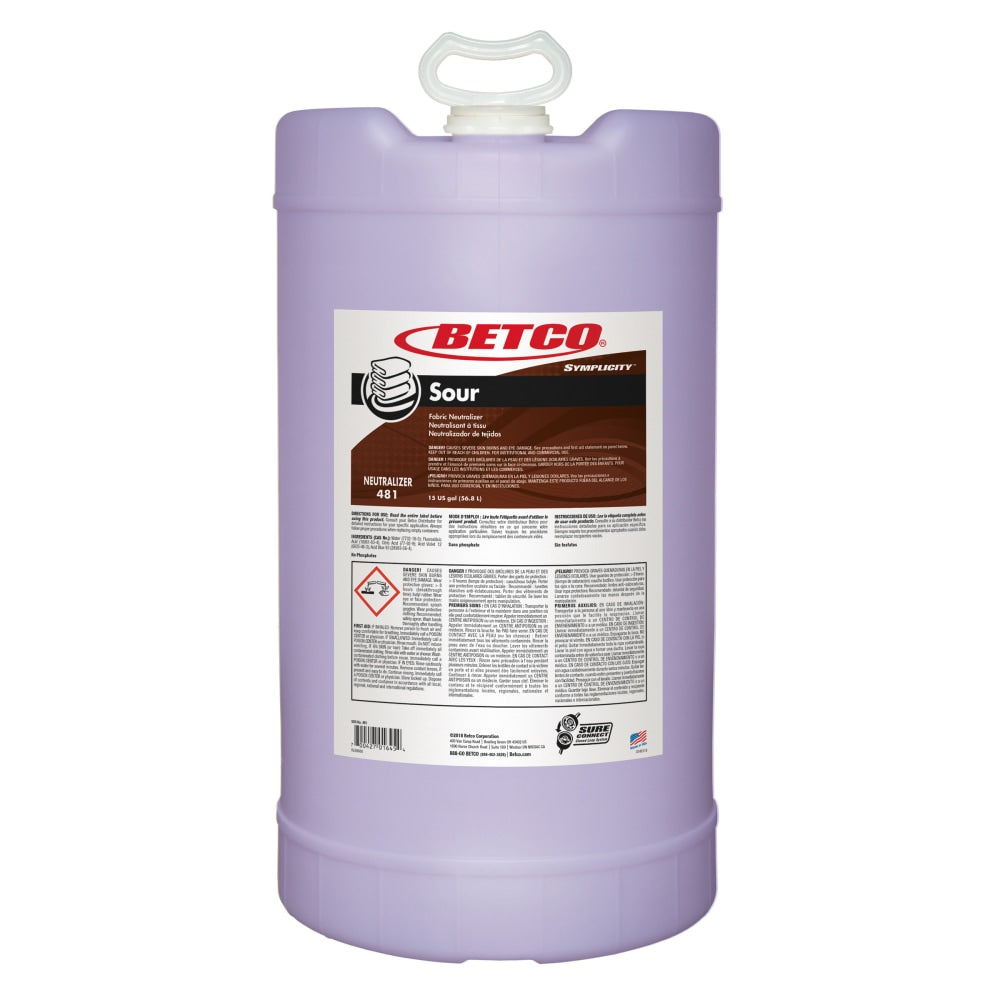 Betco Symplicity Sour Fabric Neutralizer, 15 Gallon Container