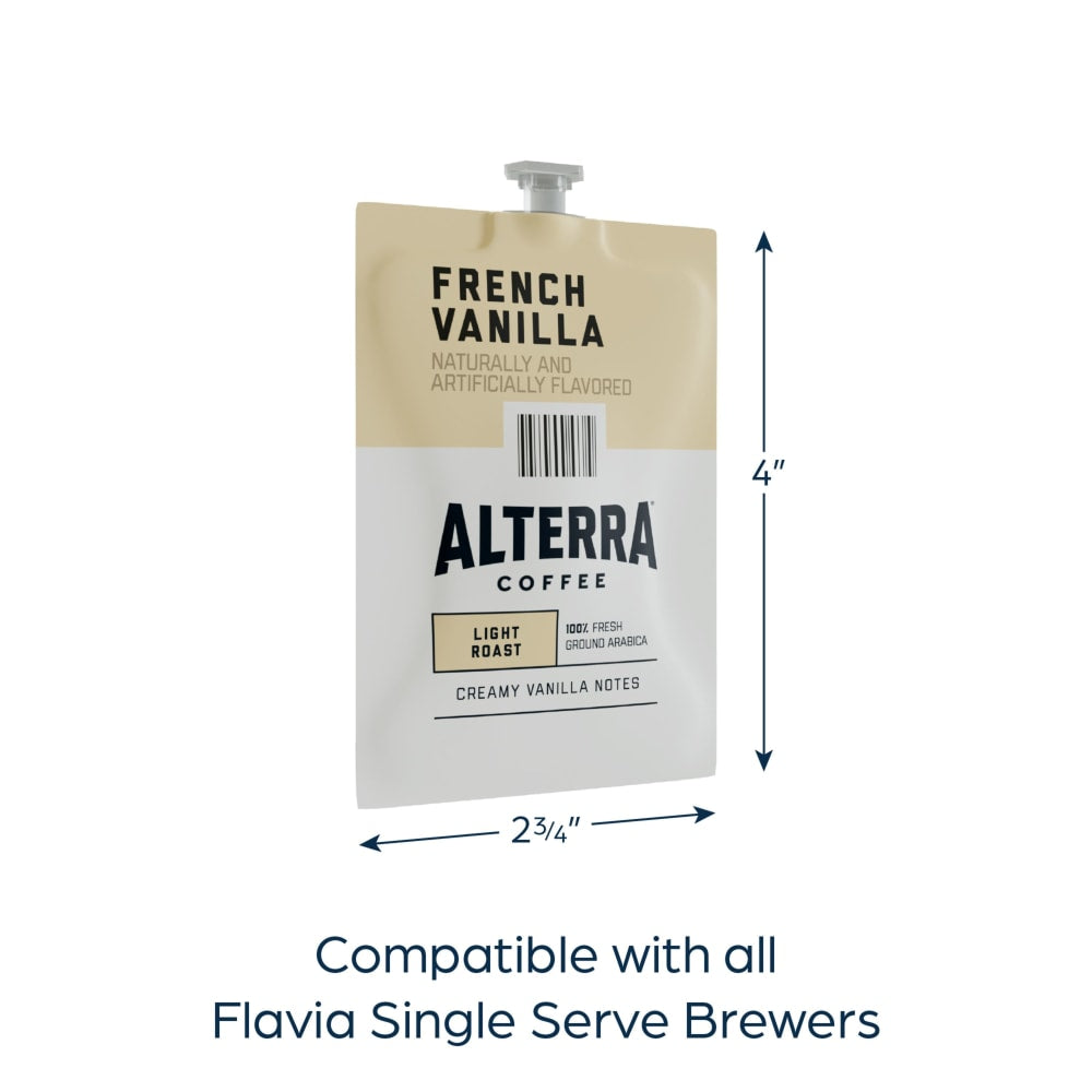 FLAVIA Coffee ALTERRA Single-Serve Coffee Freshpacks, French Vanilla, Carton Of 100