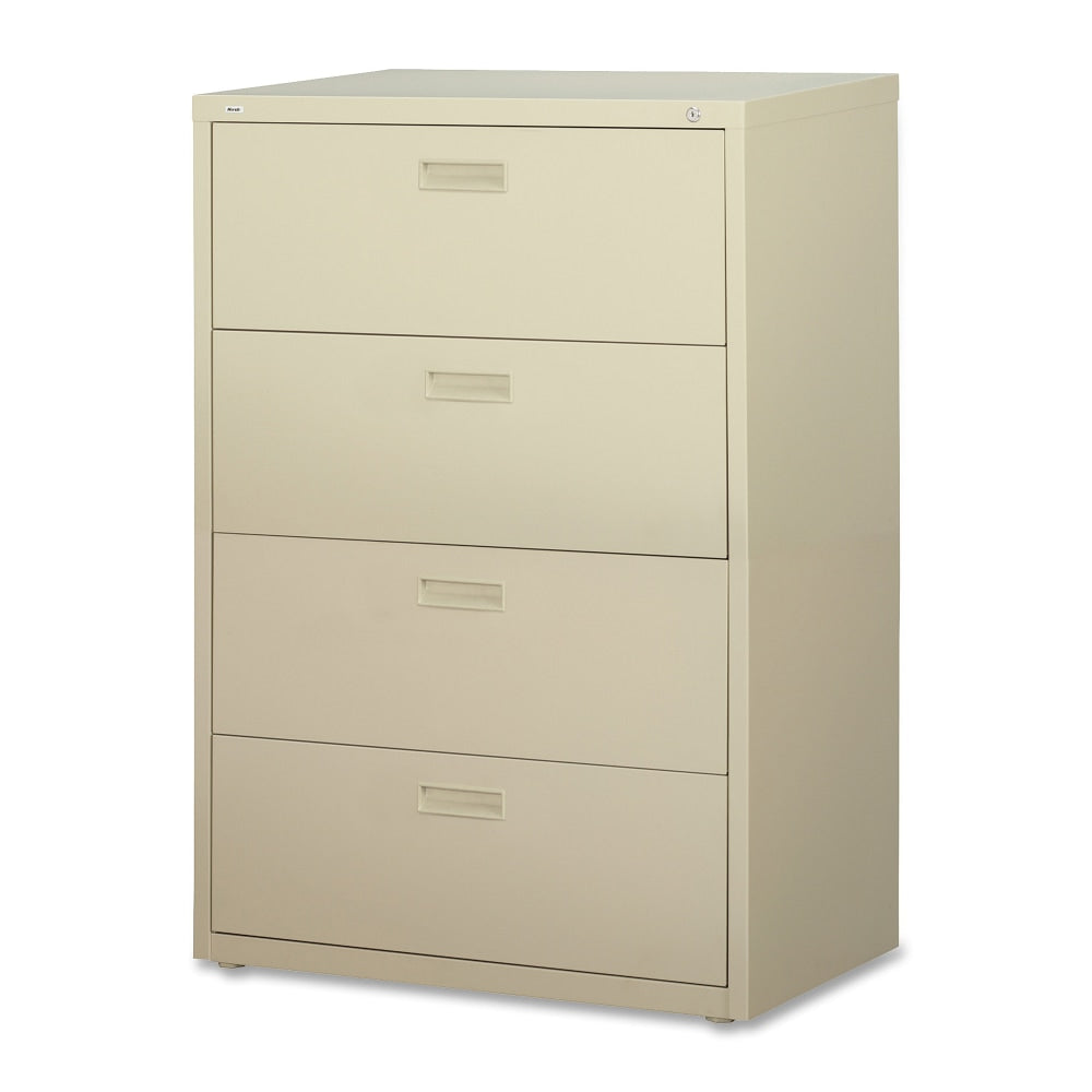 Lorell 30inW x 18-5/8inD Lateral 4-Drawer File Cabinet, Putty