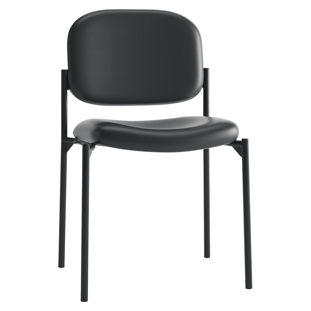 HON Scatter SofThread Armless Stacking Guest Chair, Black