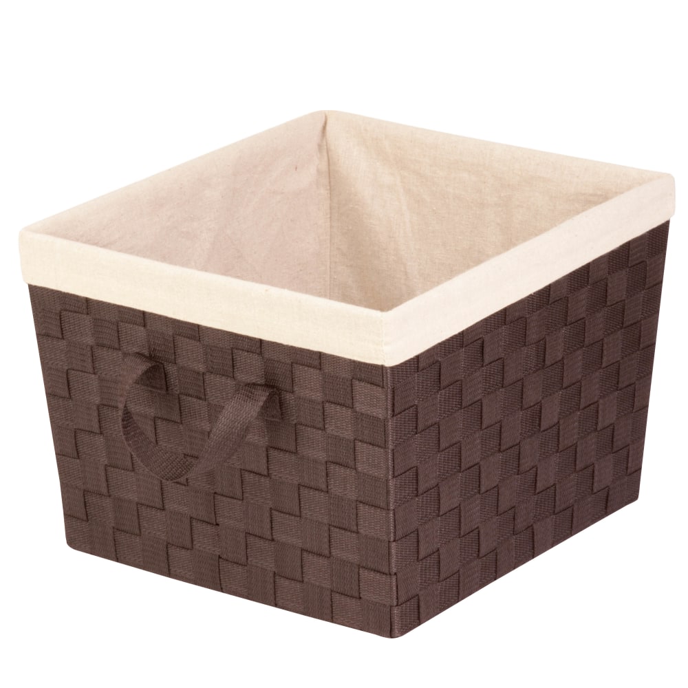 Honey-Can-Do Task-It Double-Woven Basket With Liner, Medium Size, Espresso