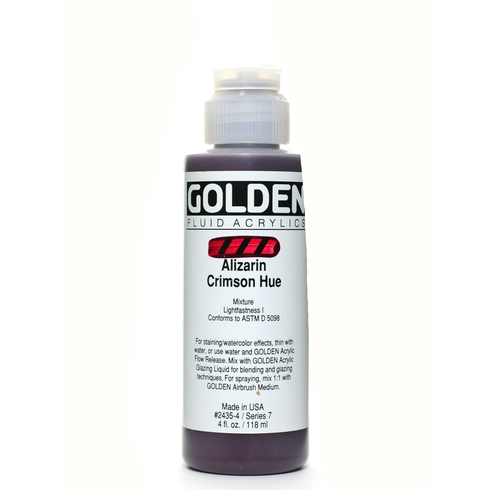 Golden Fluid Acrylic Paint, 4 Oz, Historical Alizarin Crimson Hue