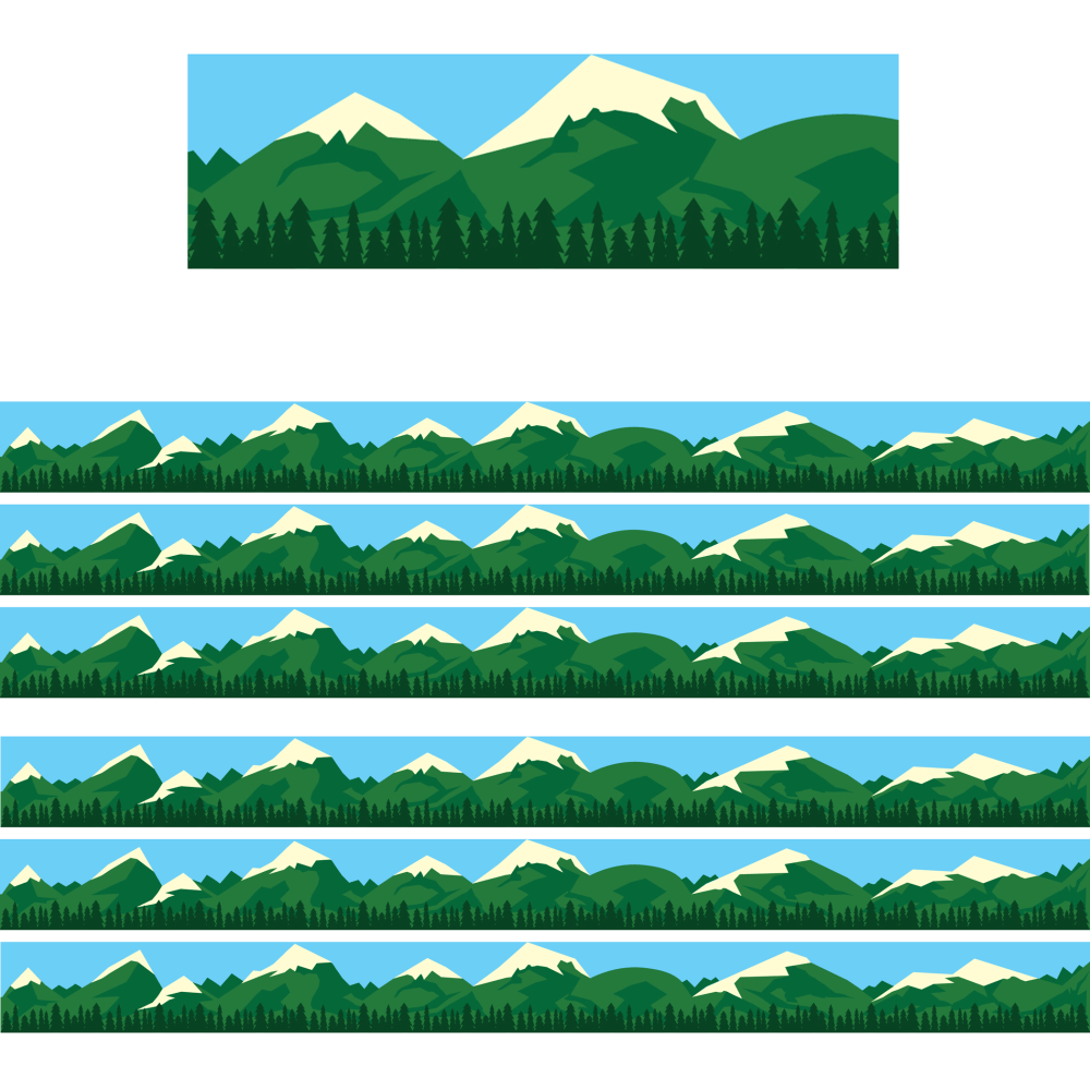 Hygloss Borders, Mountain, 36' Per Pack, Set Of 6 Packs