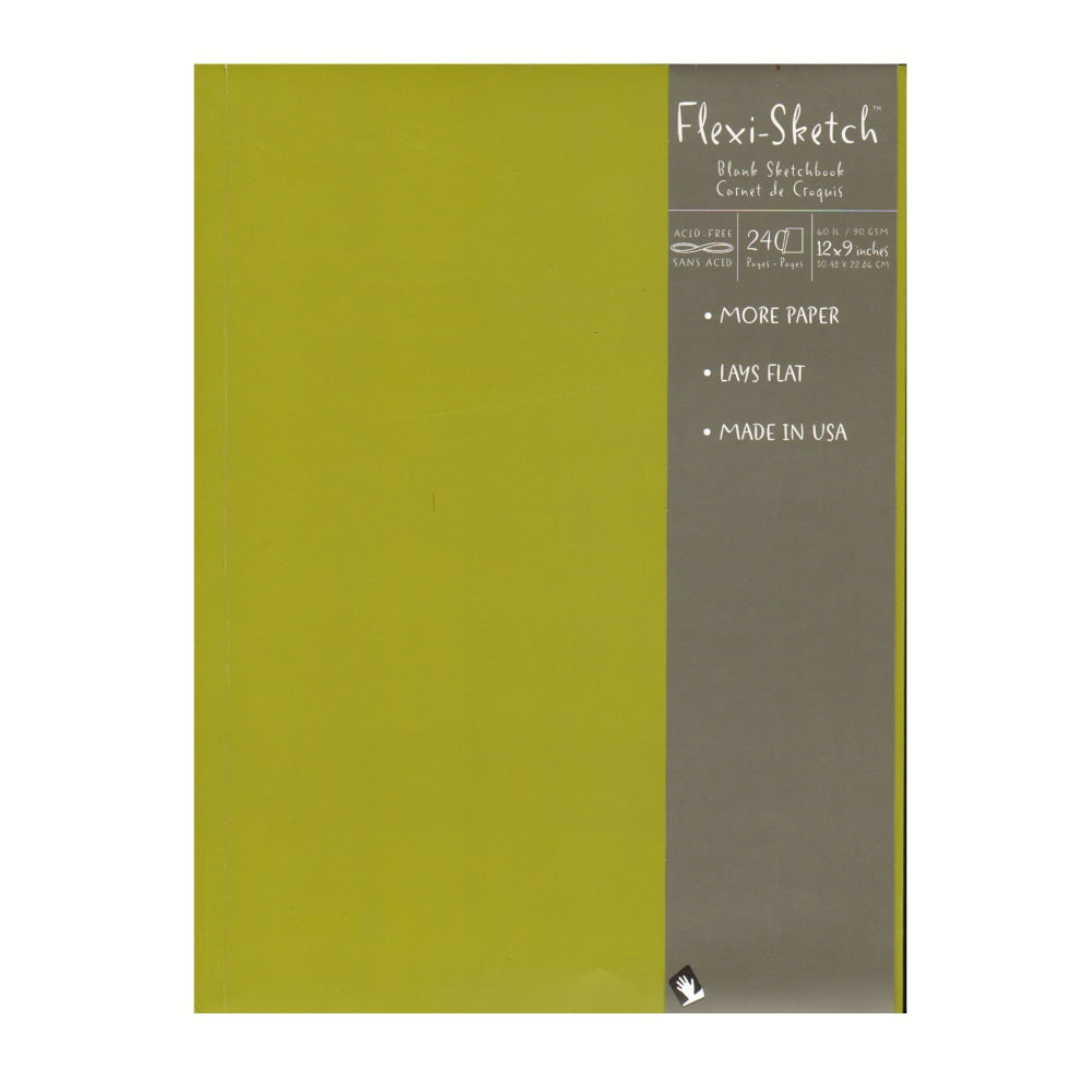 Global Art Flexi-Sketch Sketchbooks, 12in x 9in, Portrait, 240 Pages (120 Sheets), Fern, Pack Of 2