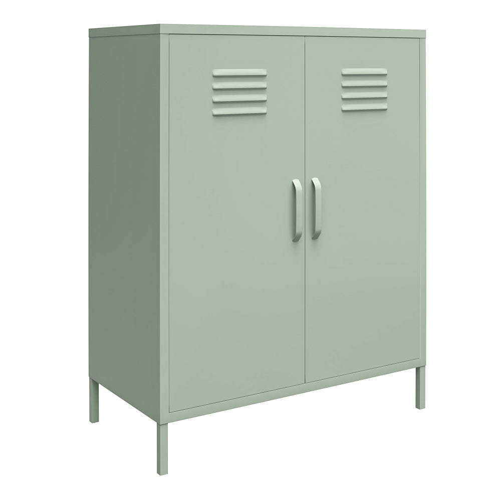 Ameriwood Home Mission District 2-Door 3-Shelf Metal Locker Storage Cabinet, 40inH x 31-1/2inW x 15-3/4inD, Green