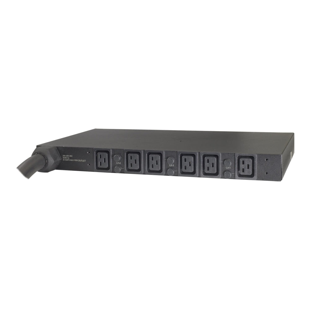 APC Basic Rack PDU - Power distribution strip (rack-mountable) - AC 208 V - 3-phase - input: Hubbell CS8365C - output connectors: 6 (IEC 60320 C19) - 1U - 8 ft cord - for P/N: SMTL1000RMI2UC, SMX1000C, SMX1500RM2UC, SMX1500RM2UCNC, SMX750C, SMX750CNC