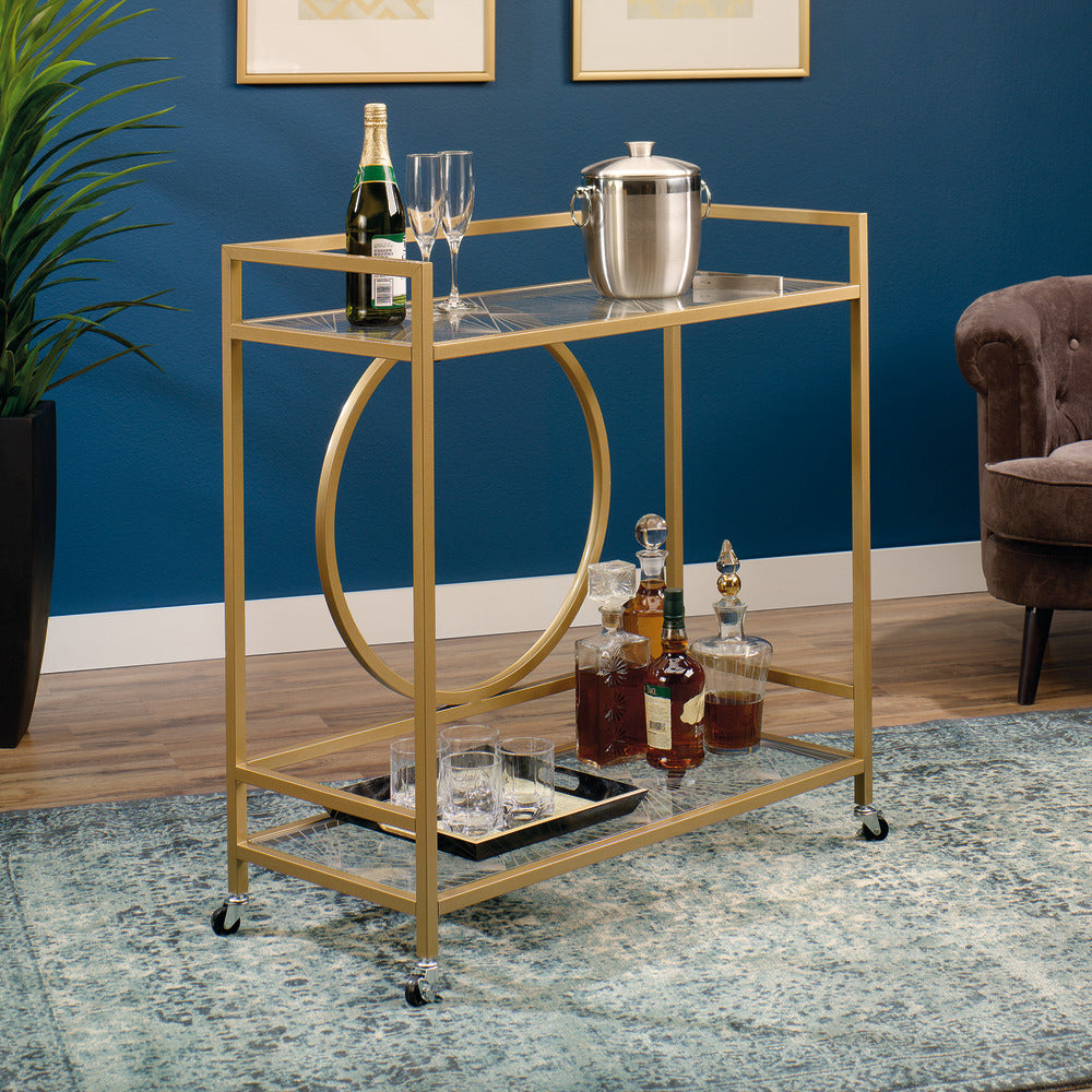 Sauder International Lux Cart, Satin Gold