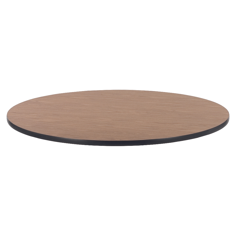 Lorell Classroom Round Activity Table Top, 48inW, Medium Oak/Black