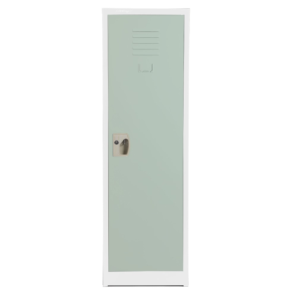 Alpine 1-Tier Steel Lockers, 48inH x 15inW x 15inD, Misty Green, Set Of 2 Lockers