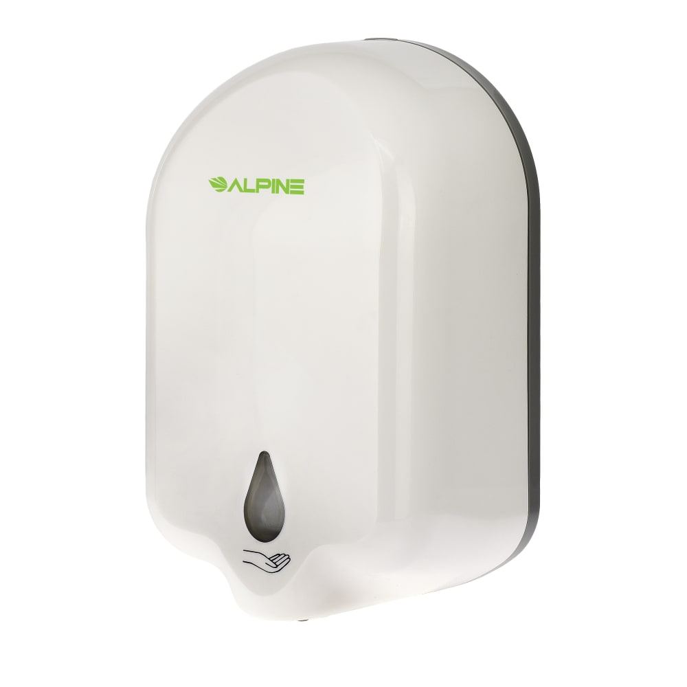 Alpine Wall-Mount Automatic Liquid Hand Sanitizer Dispenser, 1100 ml, 9-1/4inH x 5-1/2inW x 4-1/8inD, White