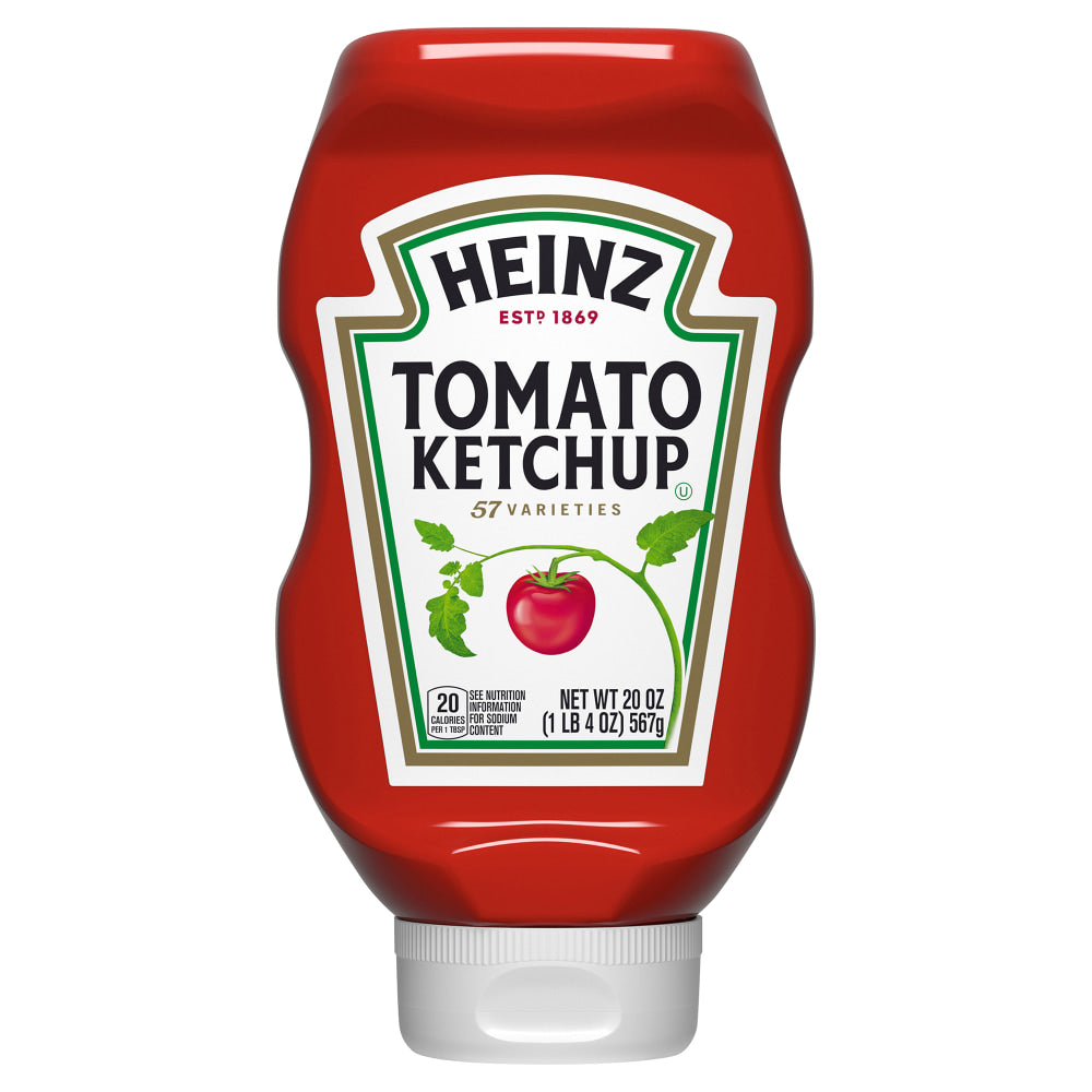 Heinz Ketchup Squeeze Bottles, 20 Oz, Pack Of 3 Bottles