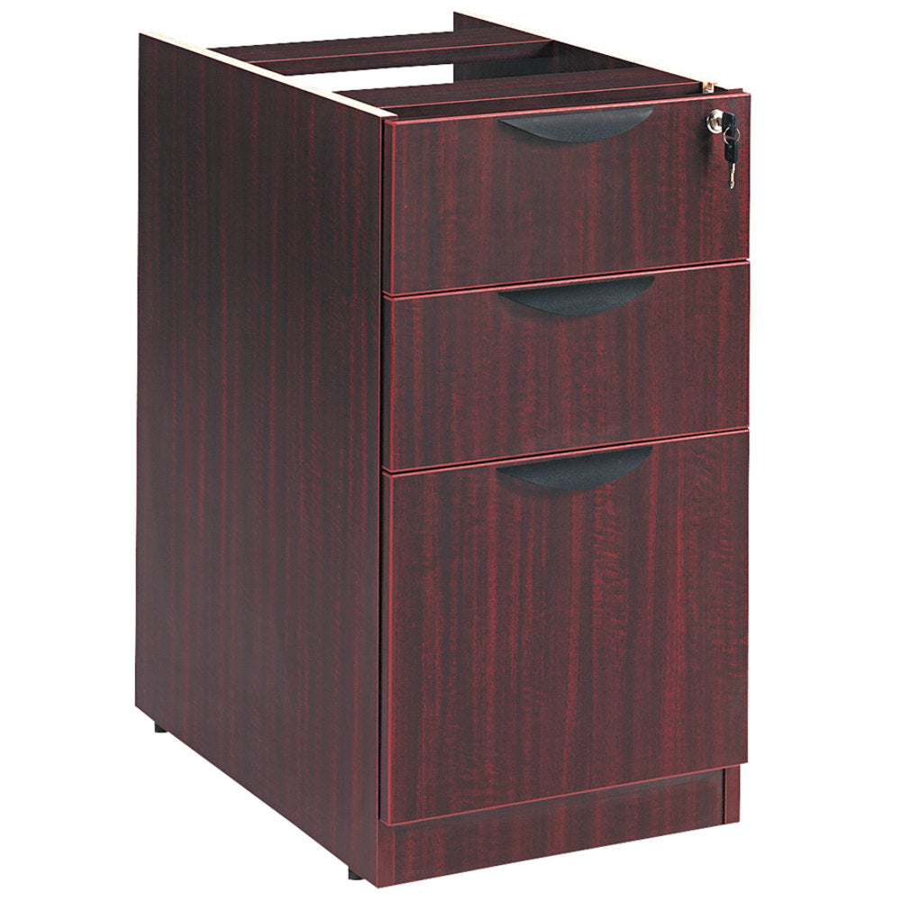 Alera Valencia 16inW Lateral 2-Box/1-File Drawer Pedestal Cabinet For Computer Desk, Mahogany