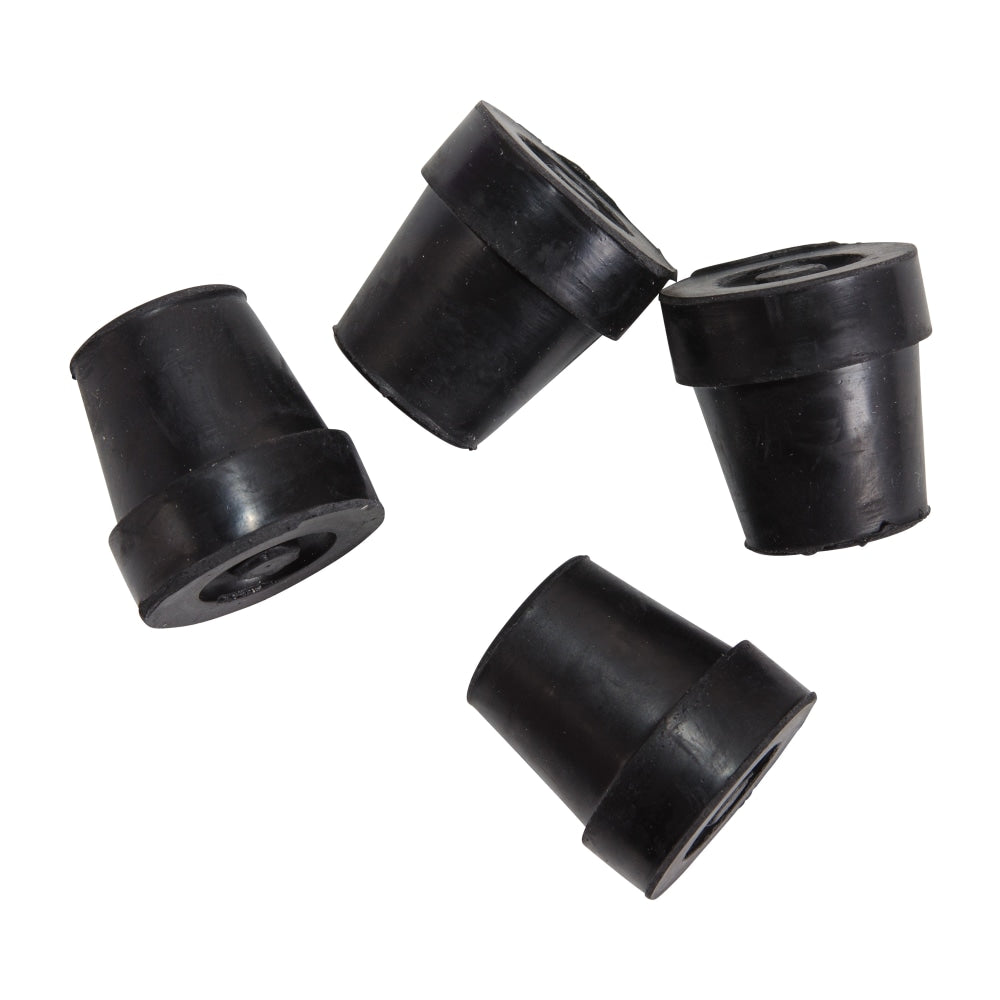 DMI Rubber Cane And Walker Quad Tips, #16, 1/2in, Black, Pack Of 4