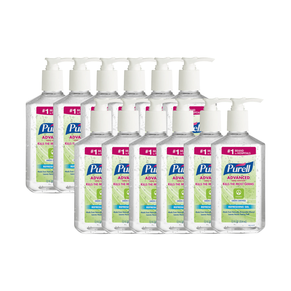 Purell Gel Instant Hand Sanitizer, 12 Oz, Case Of 12