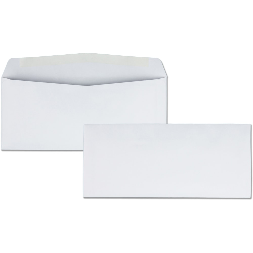 Business Source Regular Business Envelopes - Commercial - #10 - 9 1/2in Width x 4 1/8in Length - 24 lb - Gummed - Wove - 500 / Box - White