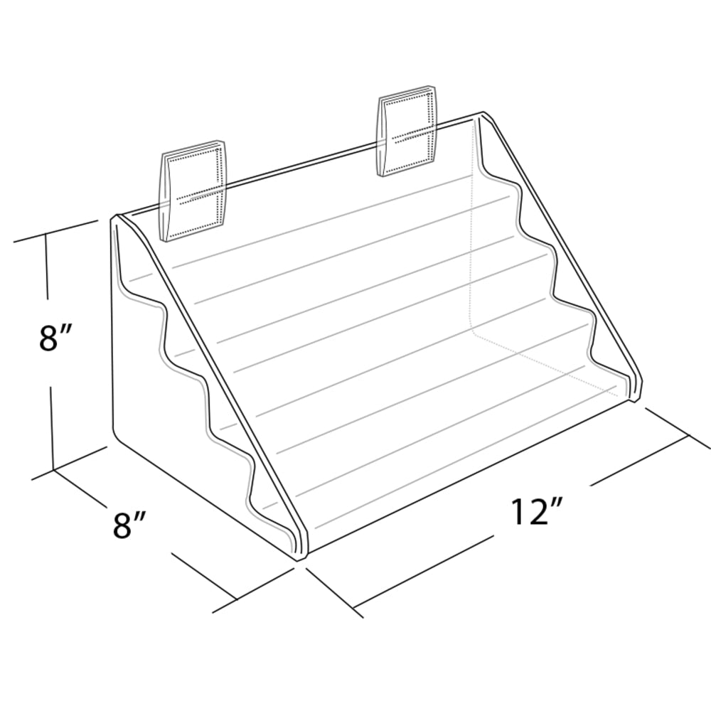 Azar Displays 4-Tier Counter Step Display, 8inH x 12inW x 8inD, Clear