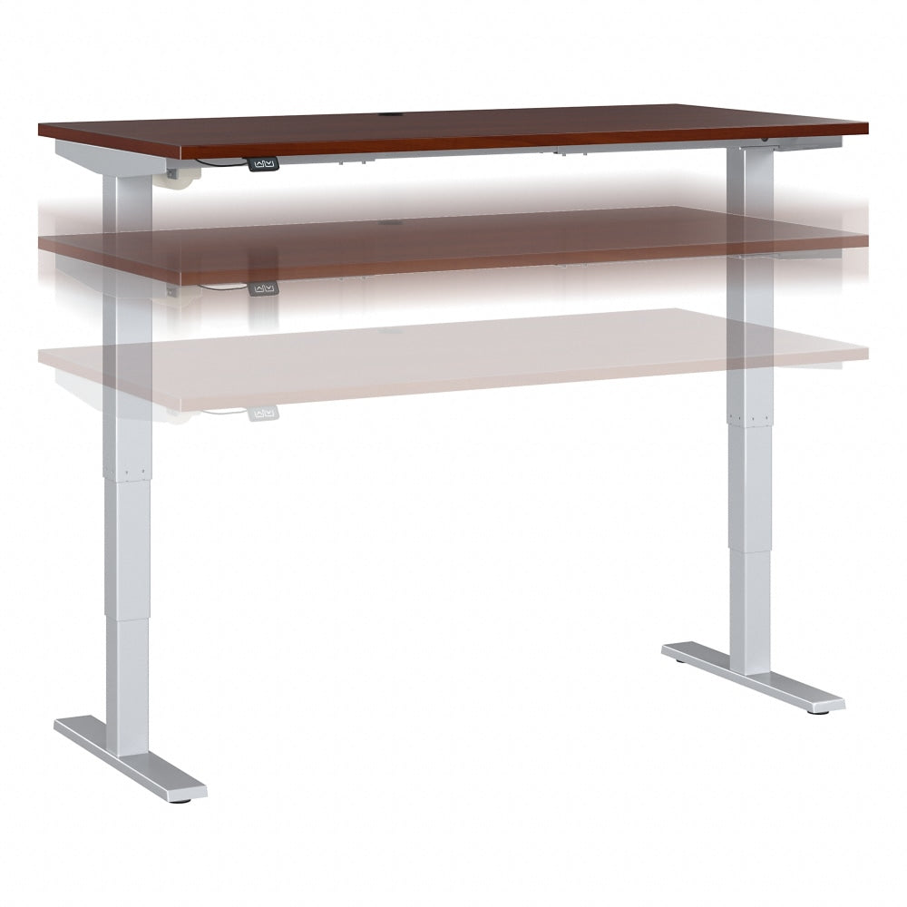 Move 40 Series by Bush Business Furniture Electric Height-Adjustable Standing Desk, 60in x 30in, Hansen Cherry/Cool Gray Metallic, Standard Delivery