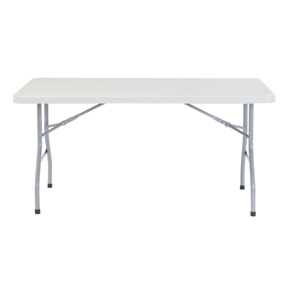 National Public Seating Blow-Molded Folding Table, Rectangular, 60inW x 30inD, Light Gray/Gray