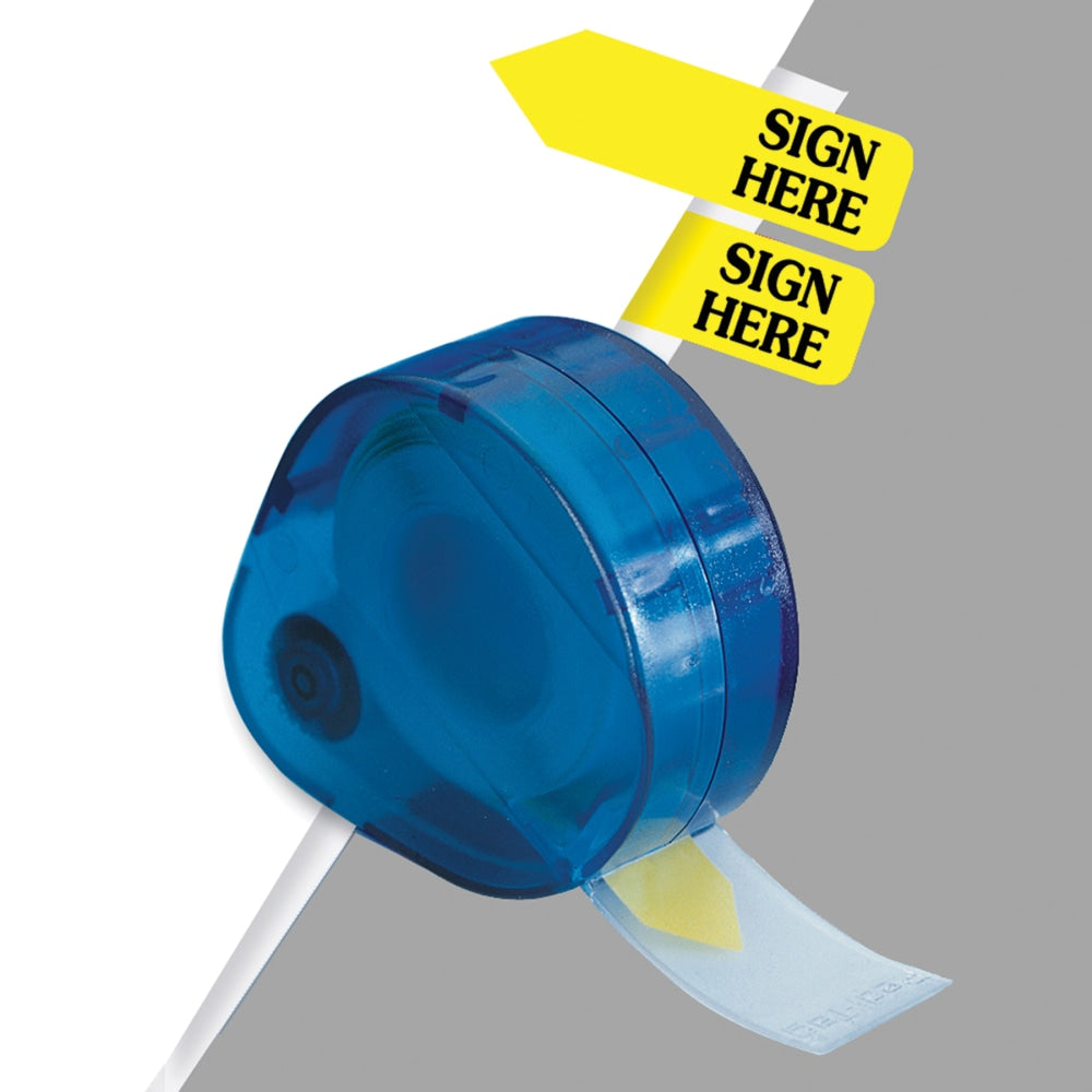 Redi-Tag Preprinted Signature Flags In Dispenser, SIGN HERE, Yellow