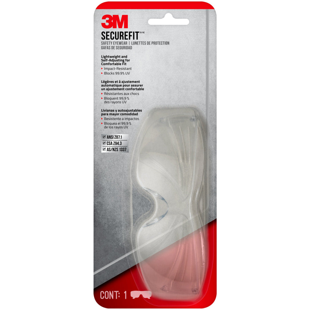 3M Securefit 200 Anti-Fog Eyewear, Clear