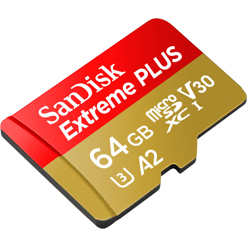 SanDisk Extreme PLUS microSDXC UHS-I Card With Adapter, 64GB