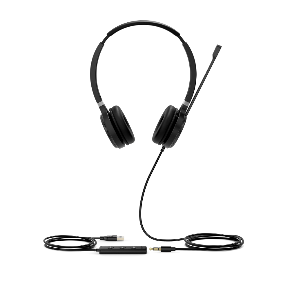 Yealink Dual USB Wired Headset, Black, YEA-UH36-DUAL-UC