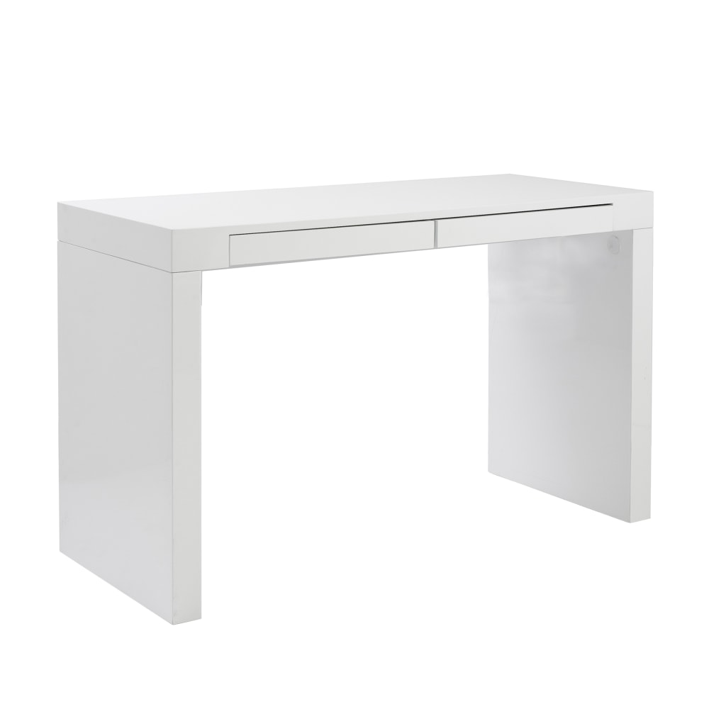 Eurostyle Donald 47inW Writing Desk With 2 Drawers, White