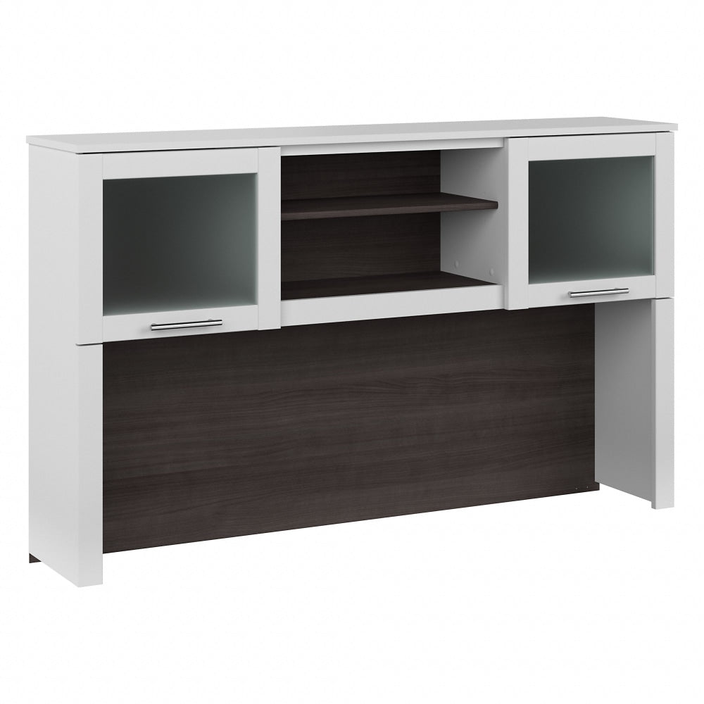 Bush Furniture Somerset 60inW Desk Hutch, Storm Gray/White, Standard Delivery