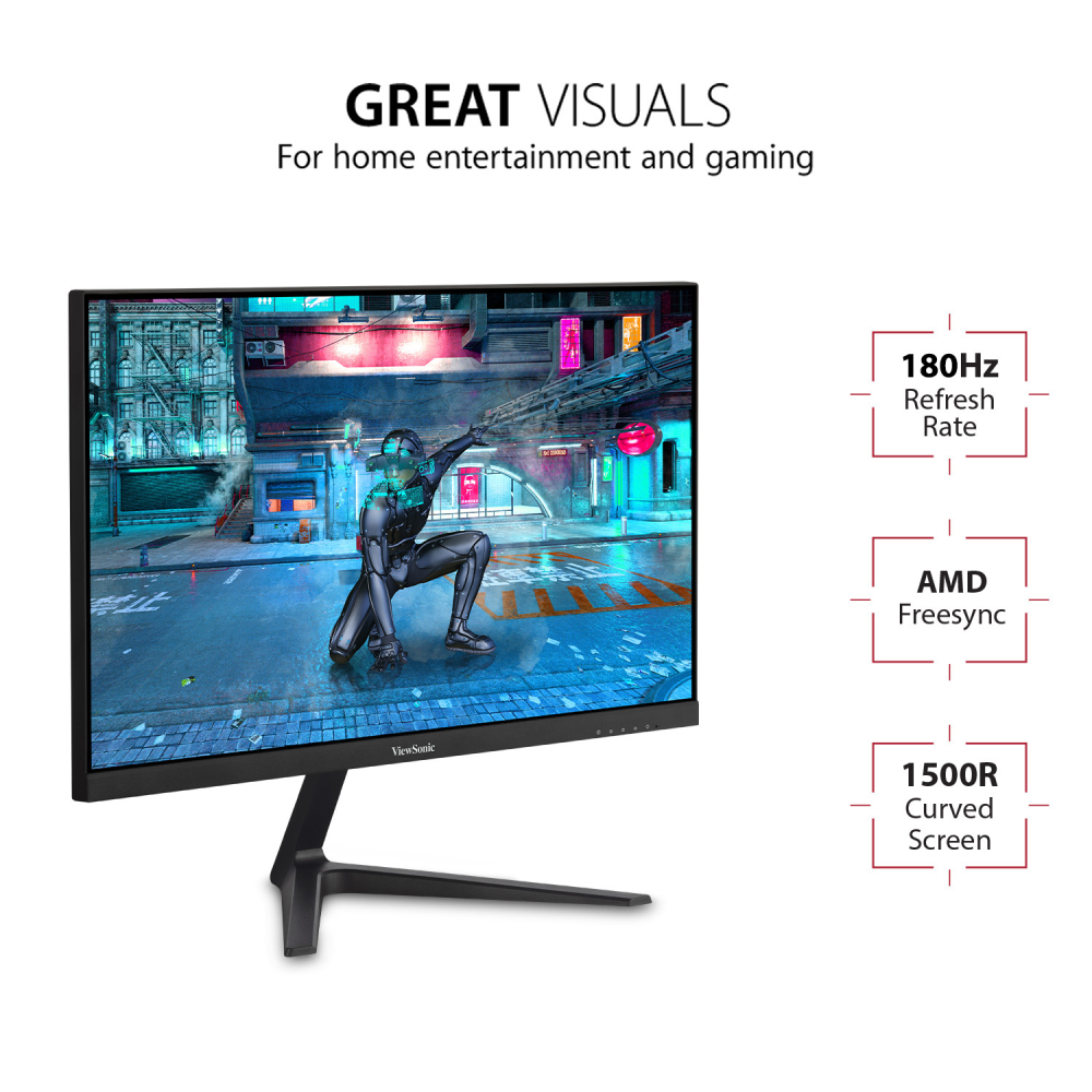 ViewSonic OMNI VX2418C 24in 1080p Curved Gaming Monitor, FreeSync