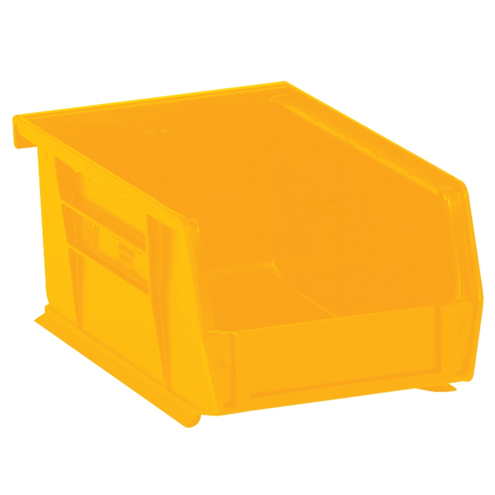 Partners Brand Plastic Stack & Hang Bin Boxes, Small Size, 9 1/4in x 6in x 5in, Yellow, Pack Of 12