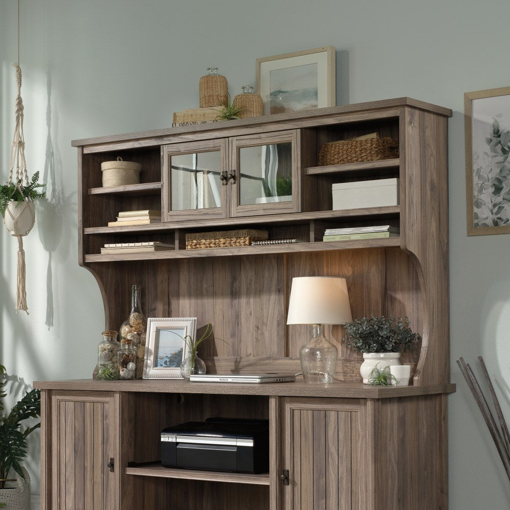 Sauder Costa 64inW Large Hutch, Washed Walnut