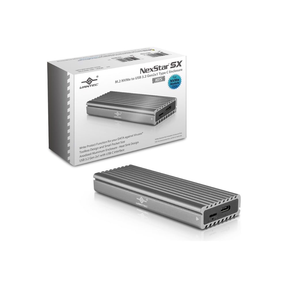 Vantec NexStar SX NST-205C3-SG - Storage enclosure - M.2 NVMe Card - USB 3.1 (Gen 2)