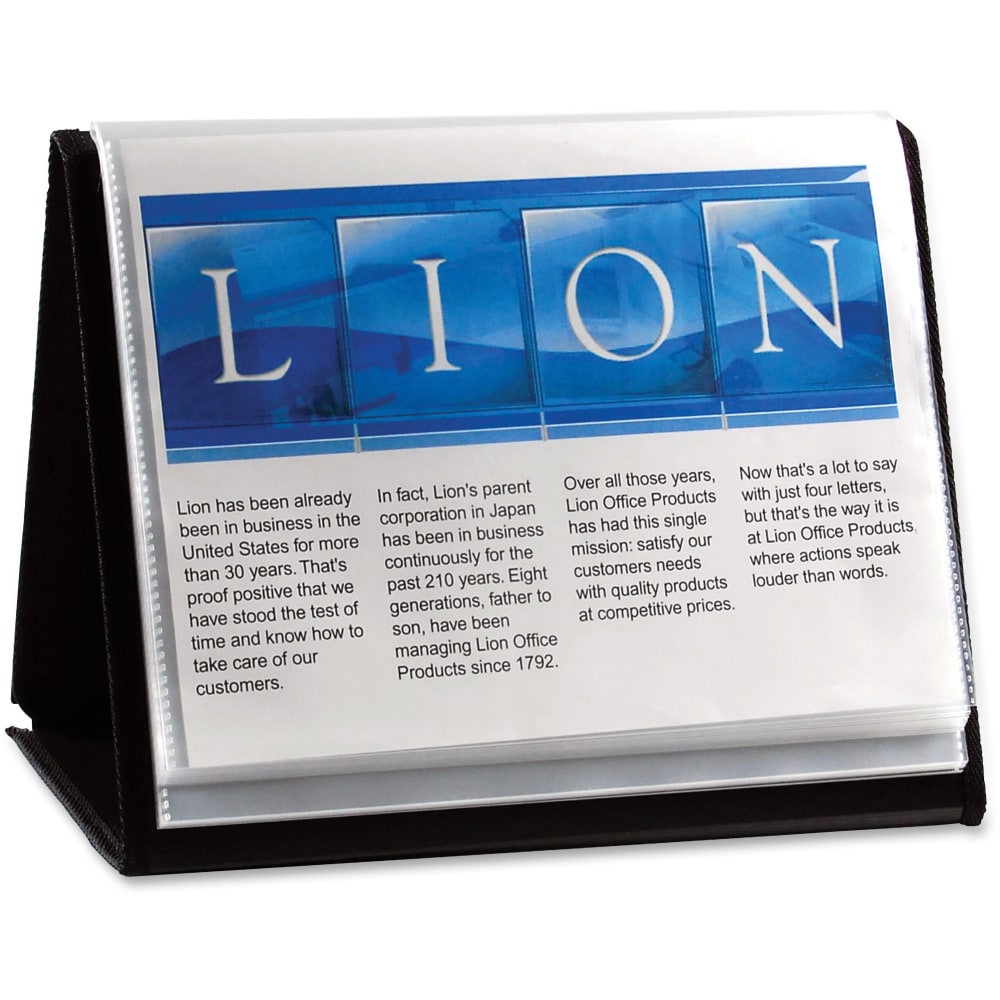 Lion Flip-N-Tell Display Book-N-Easel, 8-12/" x 11in, 40% Recycled, Black