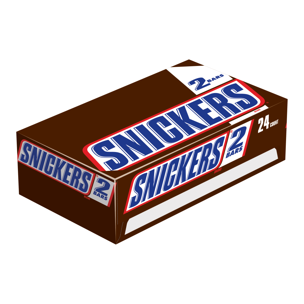 Snickers 2-Piece King-Size Candy Bars, 3.29 Oz, Box Of 24