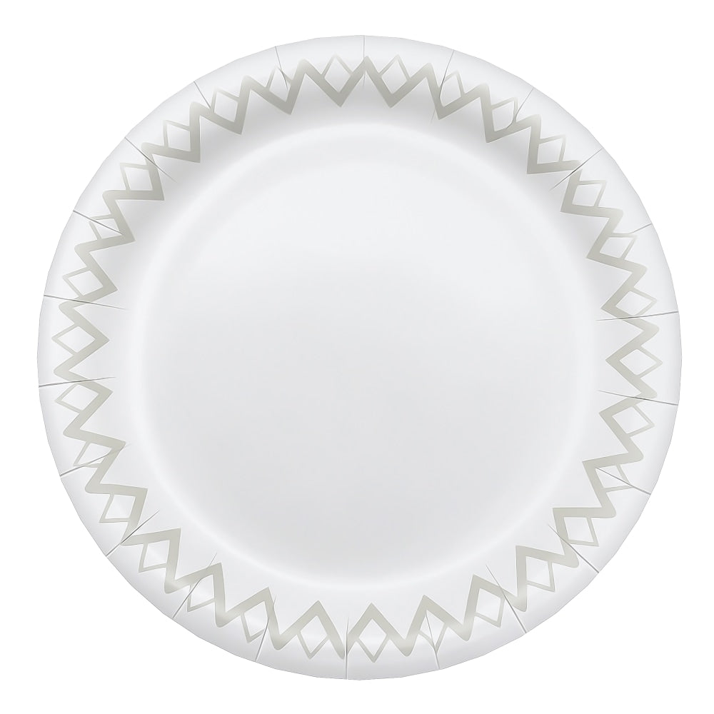 Highmark Paper Plates, 6-3/4in, Printed White, Pack Of 125